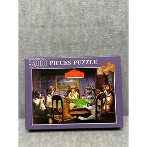 Puzzle Dogs Playing Poker 500 Piece Jigsaw Classic Art CM Coolidge 20" x 15"